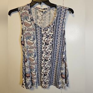 Late August Size Large Sleeveless Paisley Print Top
